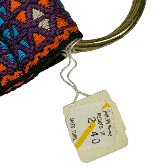 Vintage Woven Tapestry Geometric Boho Belt OS The Orange Flower Wickford RI - Picture 6 of 6